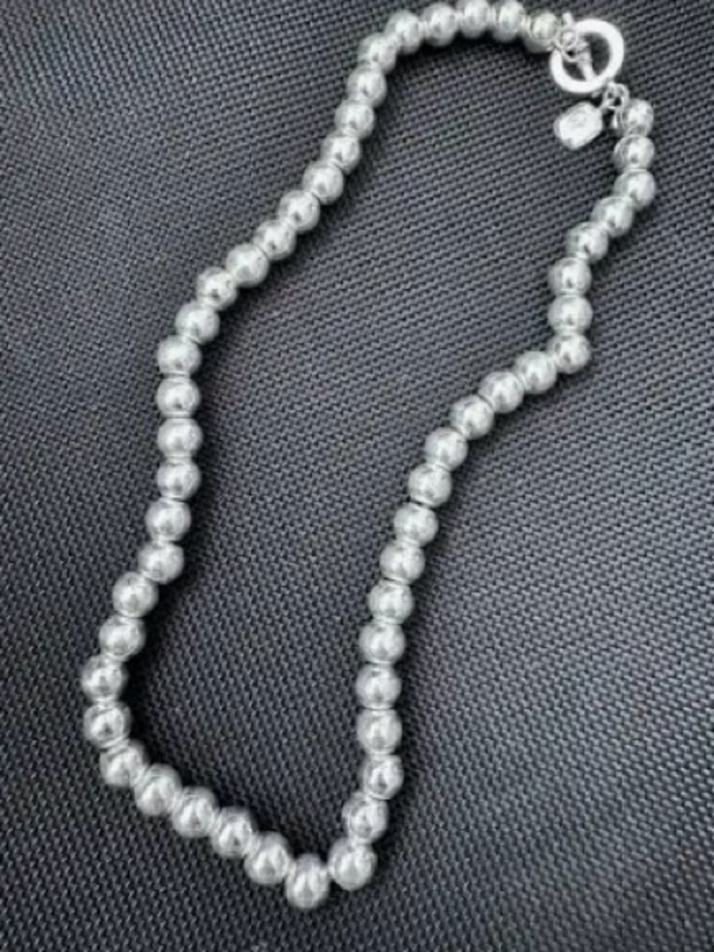 Ralph Lauren Silver-Tone Beaded Collar Necklace.